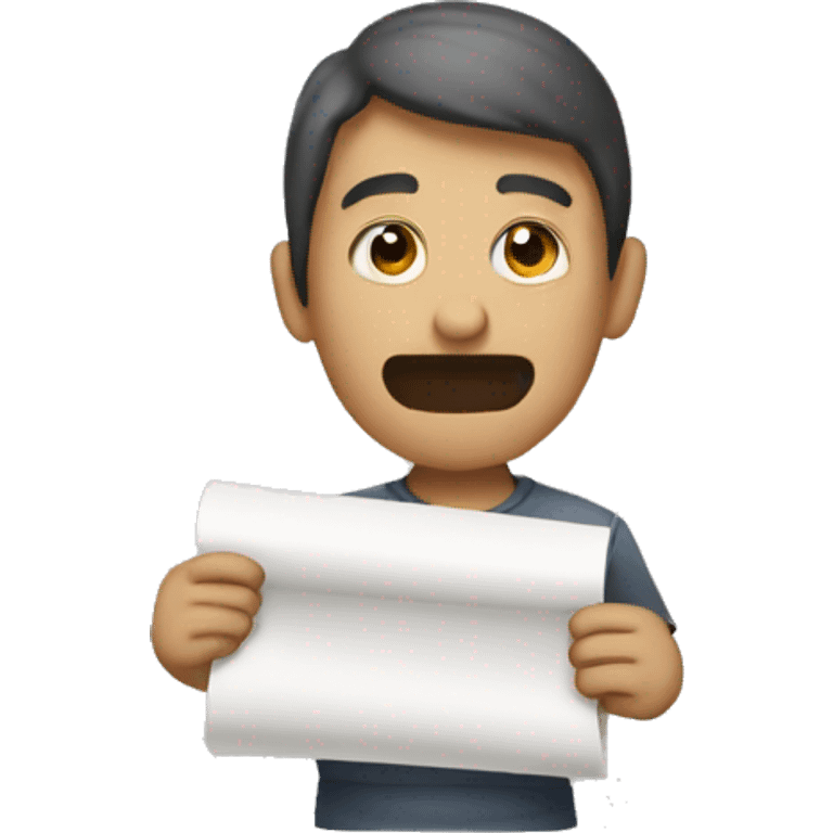 agitator holding paper emoji