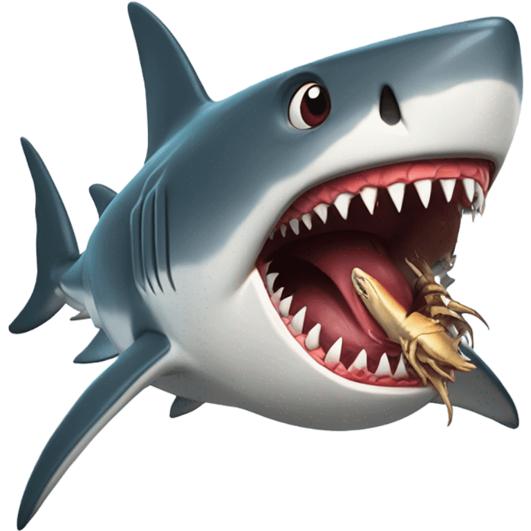 Shark eating crabs  emoji