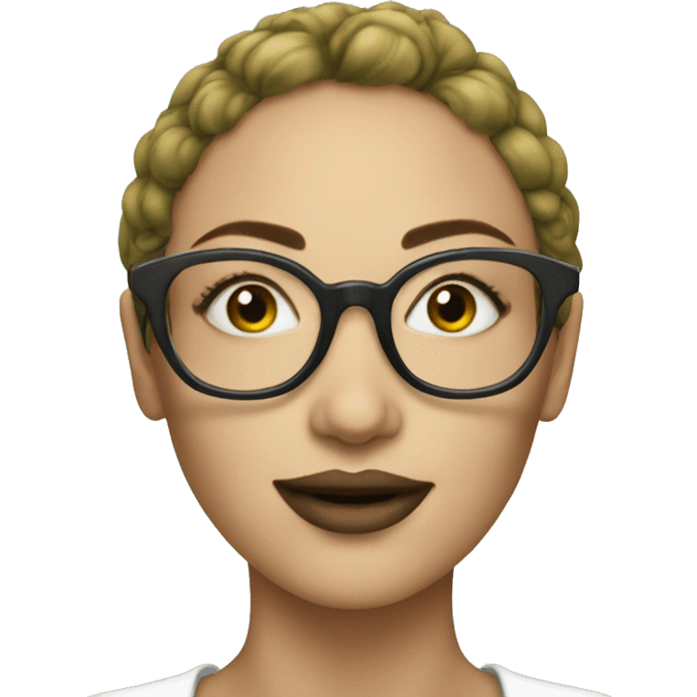 morgane makup: a woman with glasses and a head in a pea emoji