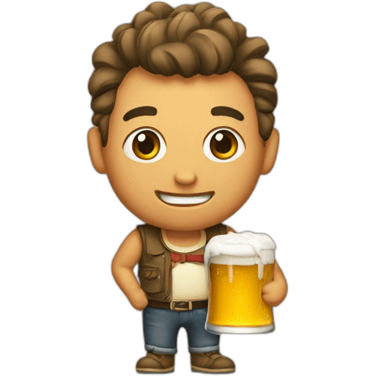 little Pinokio with beer emoji