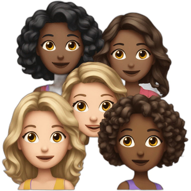 six girl friends  emoji