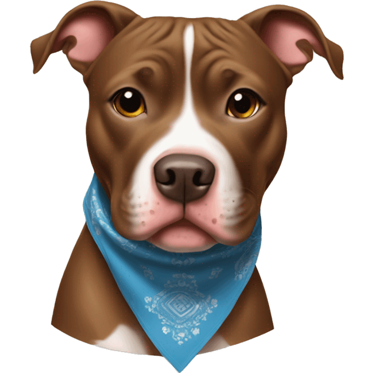 Brown pit bull with bandanna  emoji