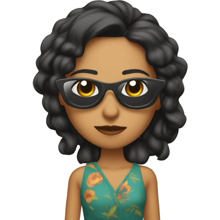 Camila mendez, the actress from rivadale, with sunglases emoji