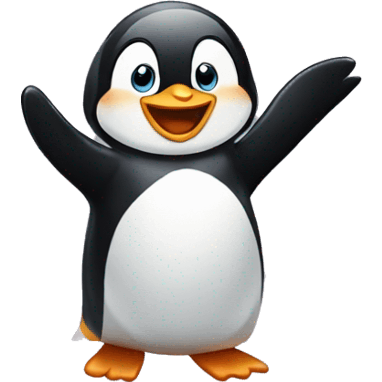 Cheering penguin  emoji