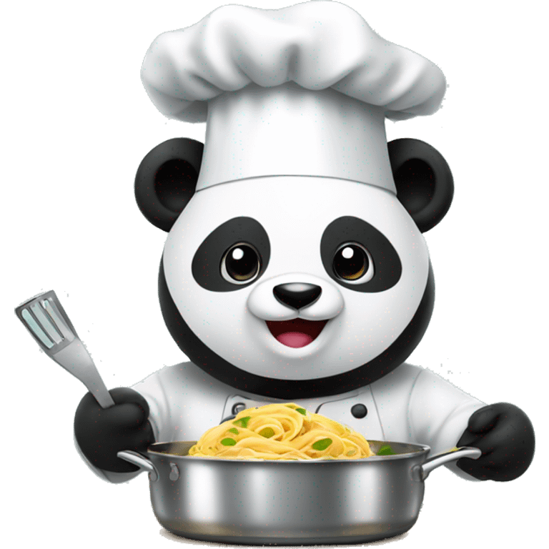 chef panda cooking pasta emoji