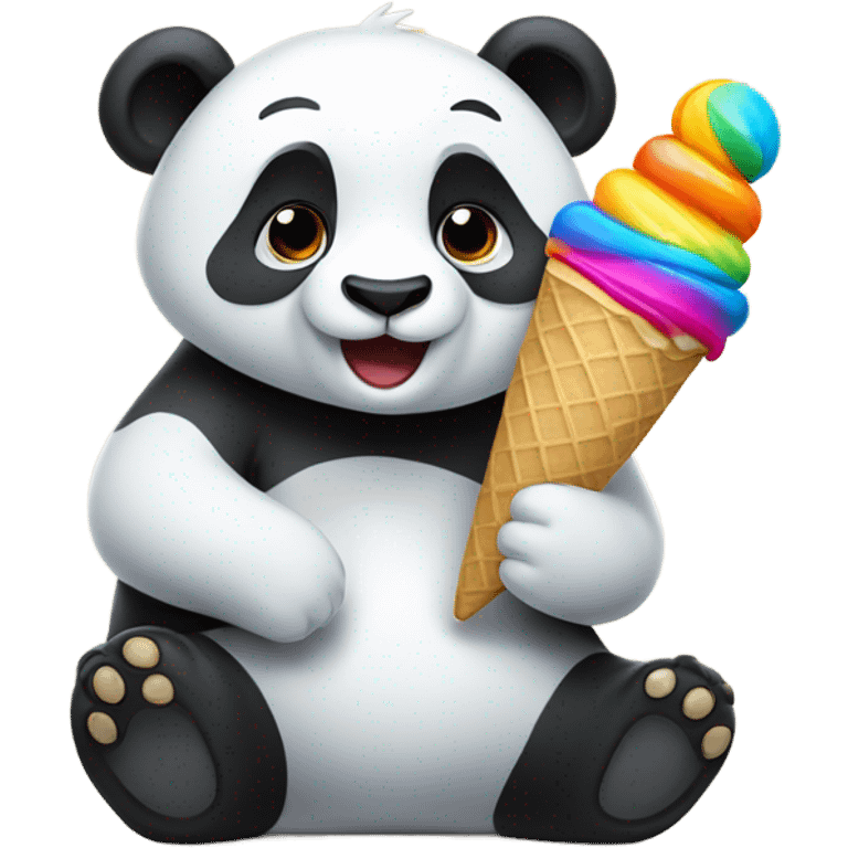 Panda eating ice cream emoji