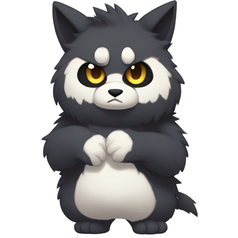 Dark Edgy Cool Shy Grumpy Fluffy FurSona Fakemon Full Body emoji