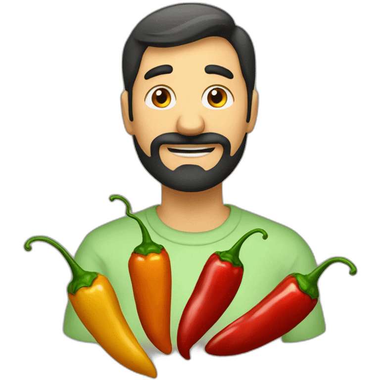 Five hot peppers emoji