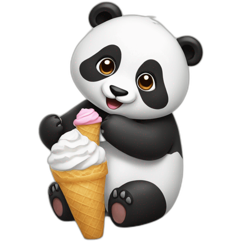 Panda eating ice cream emoji