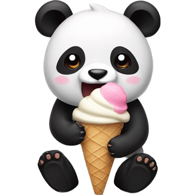 Panda eating ice cream emoji