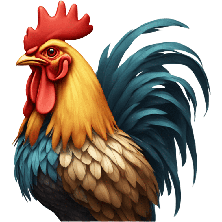 rooster with king's crown emoji