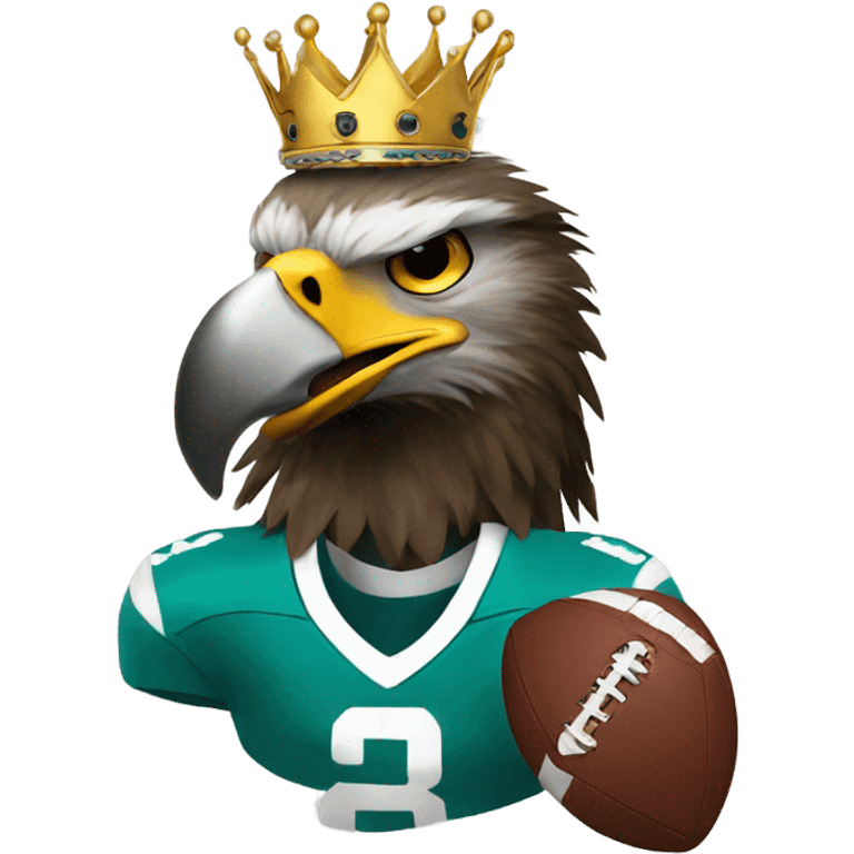 Eagle with football and crown emoji