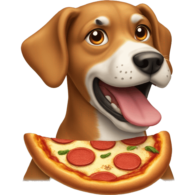 Dog eating pizza emoji