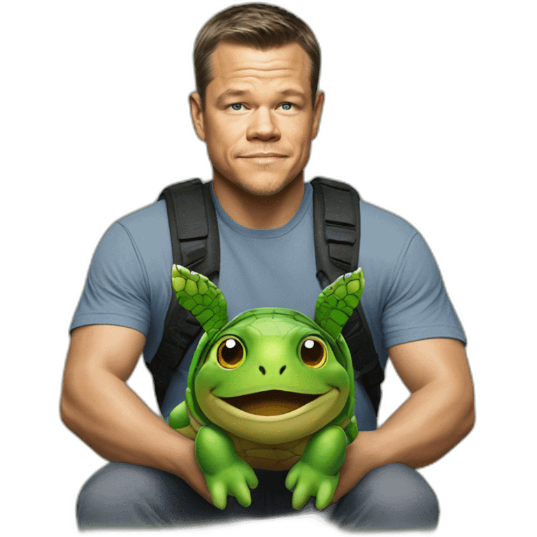 matt damon with a turtle emoji