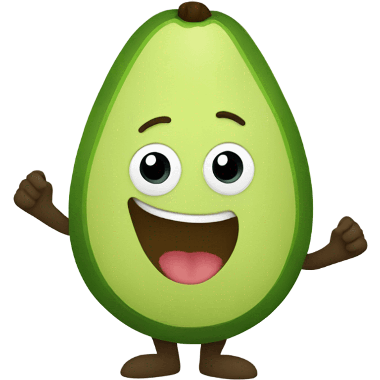 happy avocado with hands up emoji