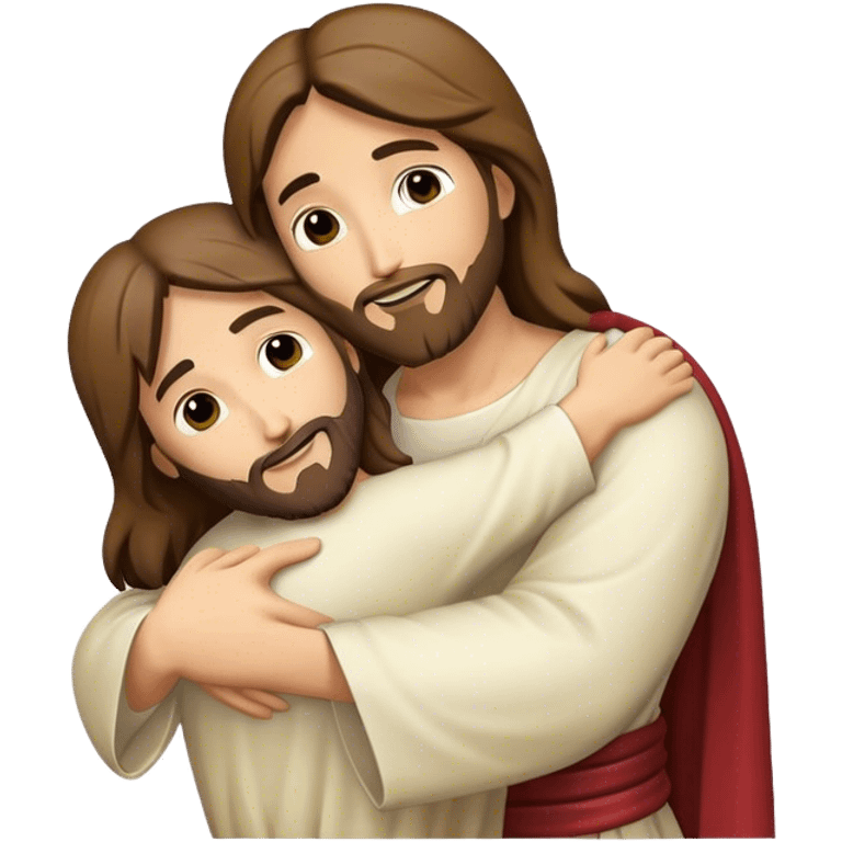 Date hugging Jesus emoji