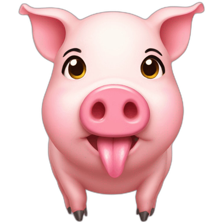 cute pig with lips and nails emoji