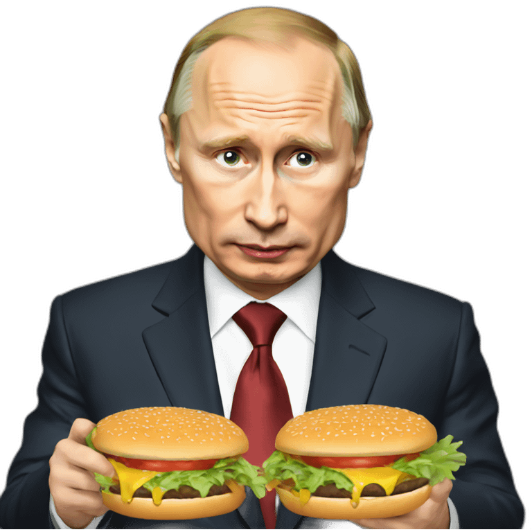 Putin eating burgers emoji