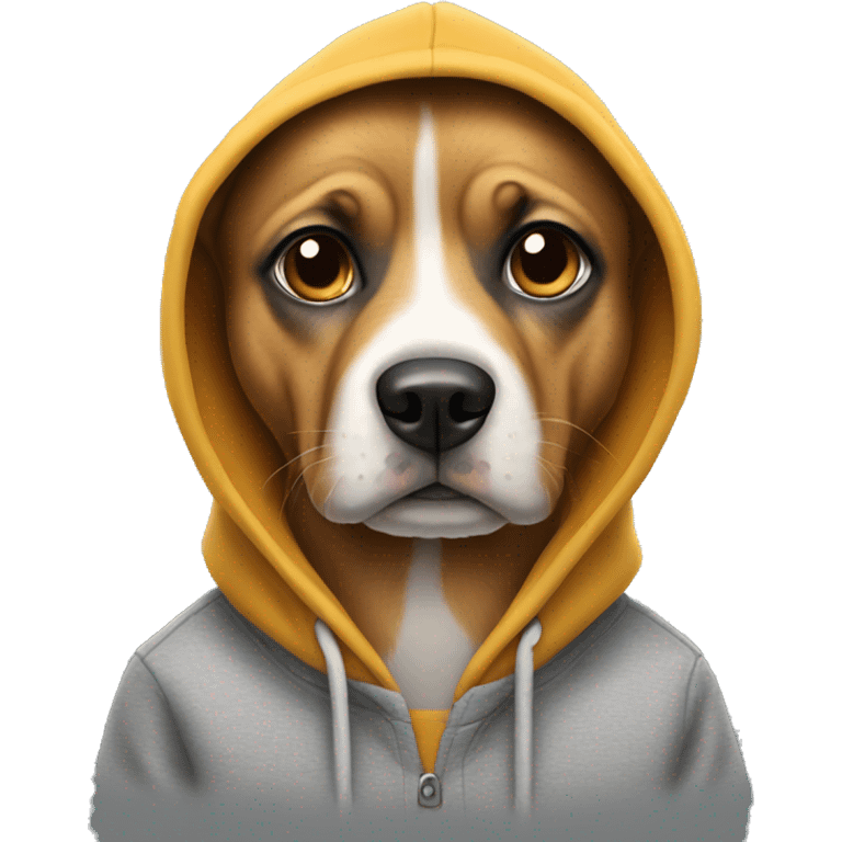 Dog wearing an hoodie emoji