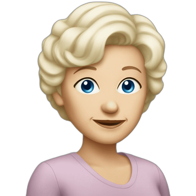 old lady blonde short hair blue eyes emoji