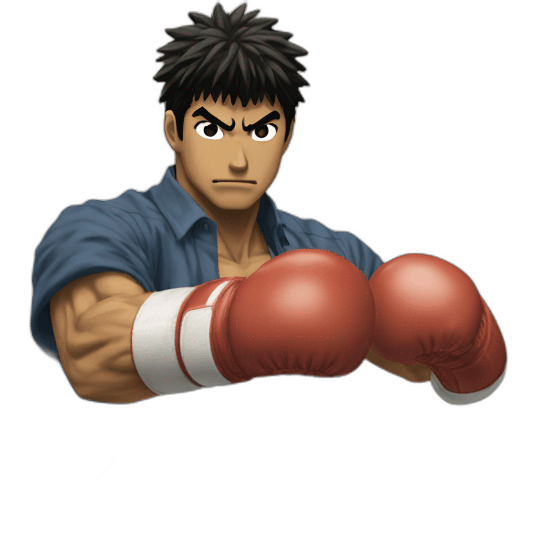 Hajime no ippo throwing a punch emoji