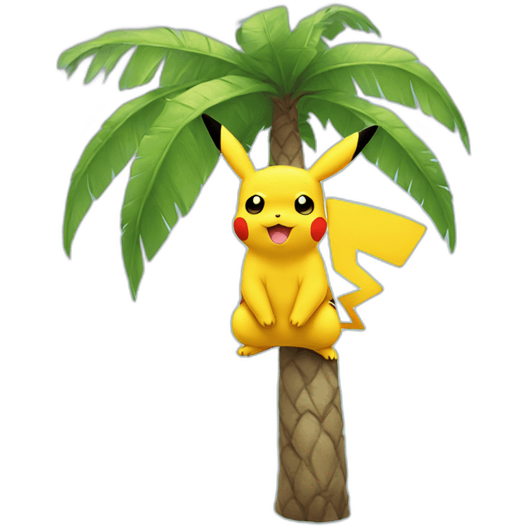 pikachu sitting palm tree emoji