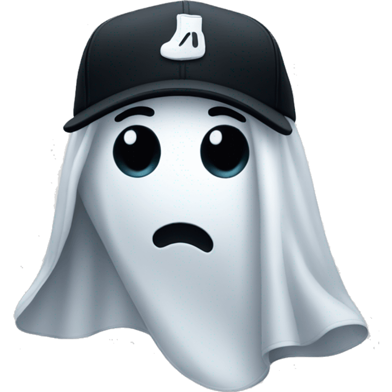 Ghost with a black nike running cap emoji