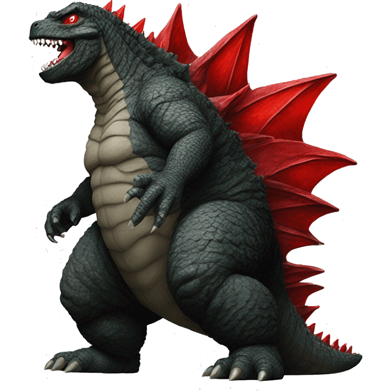 Godzilla with red cristals on his back emoji