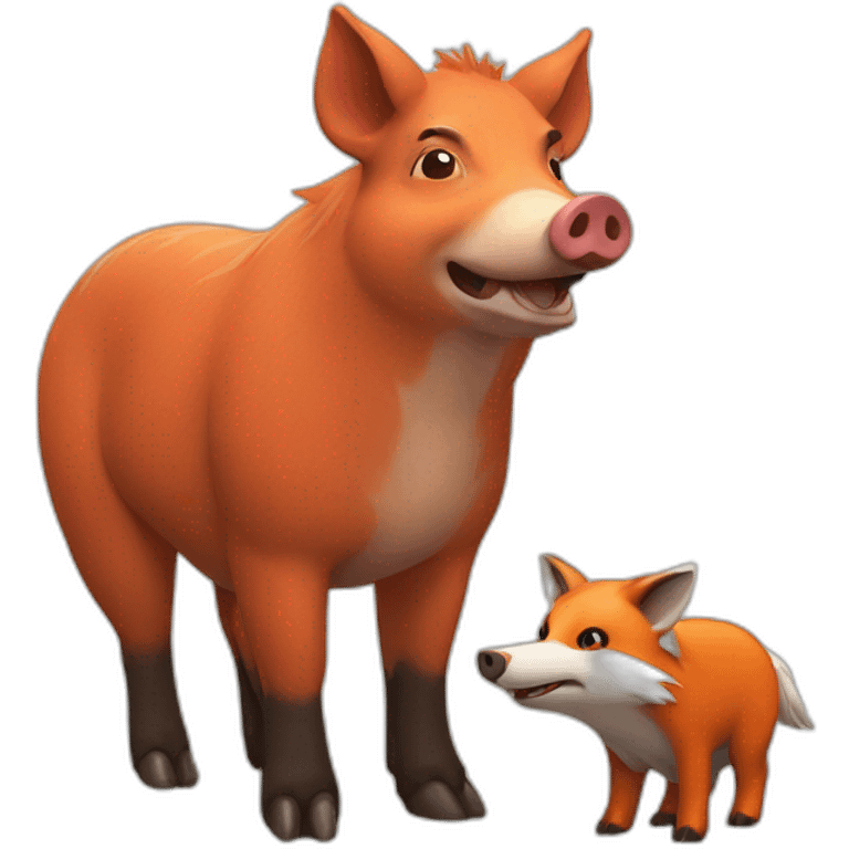 boar pig and fox emoji