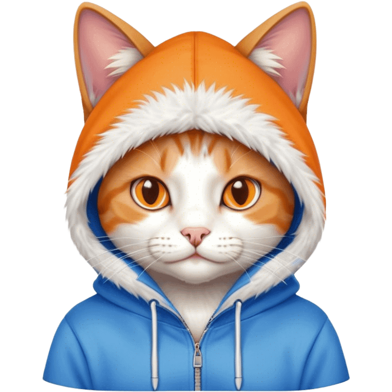 Cat wearing hoodie  emoji