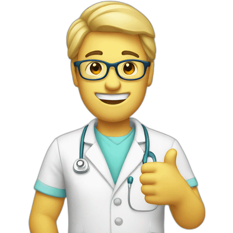 dentist with thumb up emoji