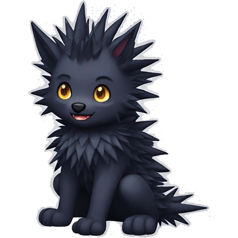 Dark Edgy Cool Cute Fluffy Spiky FurSona Fakemon Full Body emoji