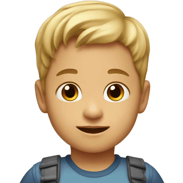 A 1 years old boy with blond to brown hair  emoji