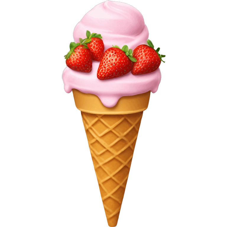 Strawberry ice cream cone emoji