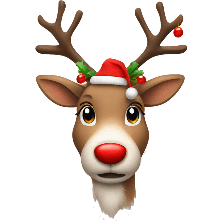 Reindeer with red jingle bells emoji