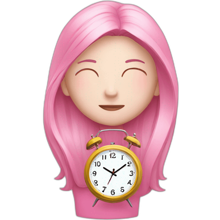 Reloj rosa emoji