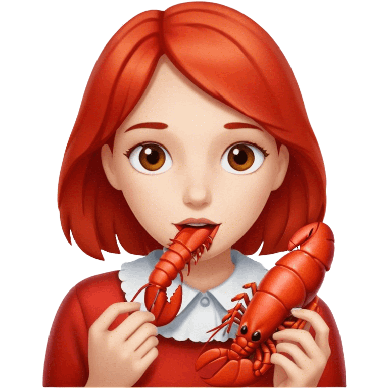 Girl eating lobster  emoji