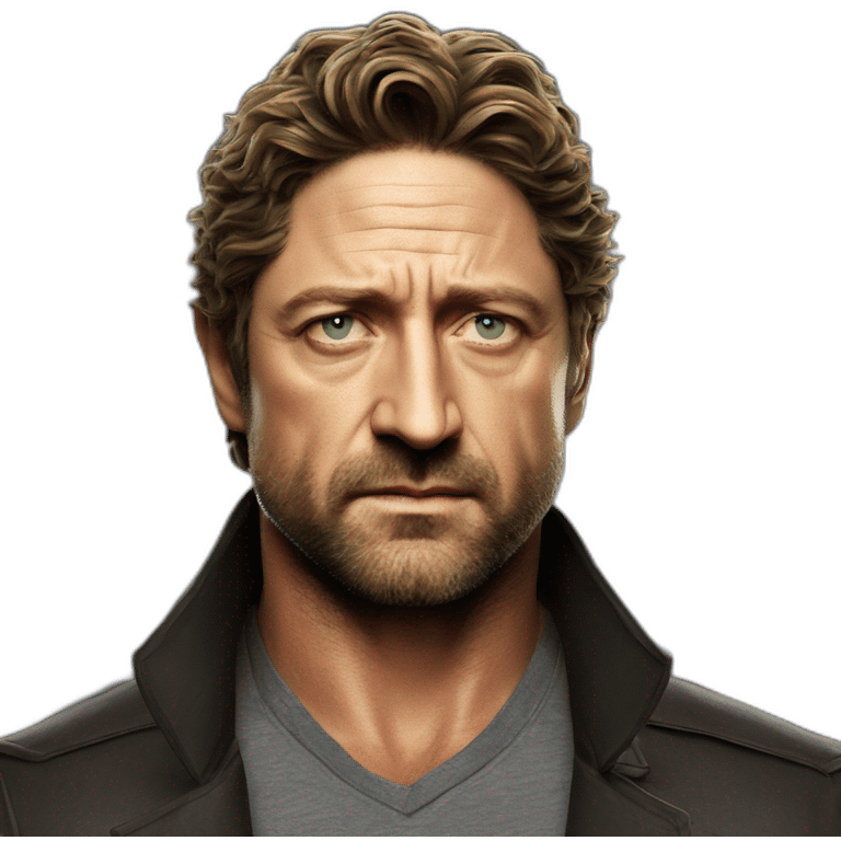 actor gerard butler serious emoji