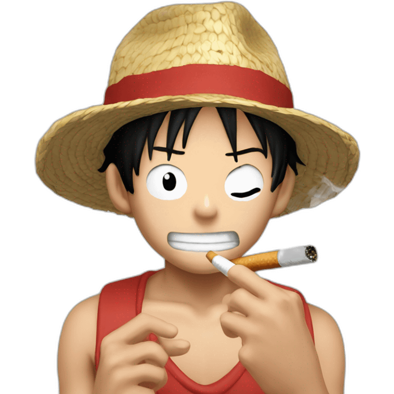 Luffy qui fume une cigarette emoji