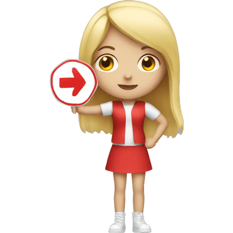 blond Girl holding a stop sign emoji