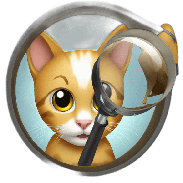 cat searching with a magnifier glass emoji