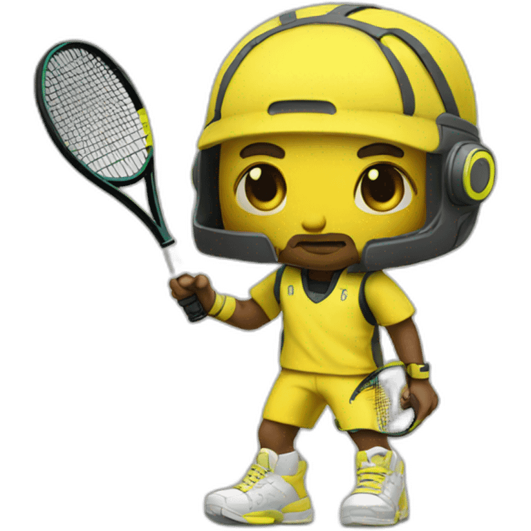 cyberpunk yellow tone dude in tennis uniform emoji