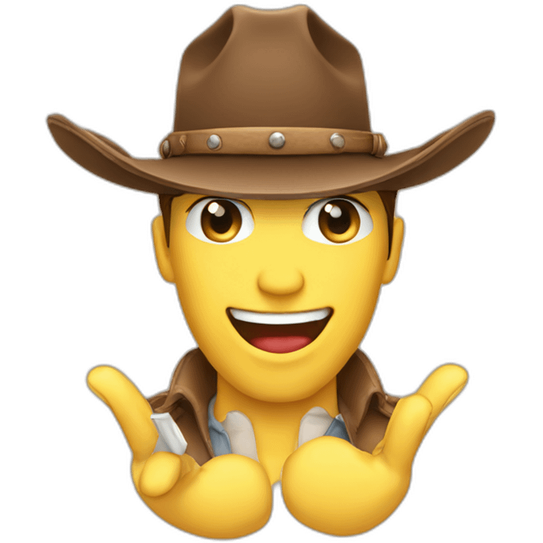 thank you so much hands with cowboy hat on top emoji