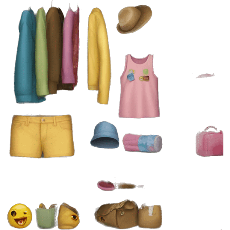 wardrobe with children's things emoji