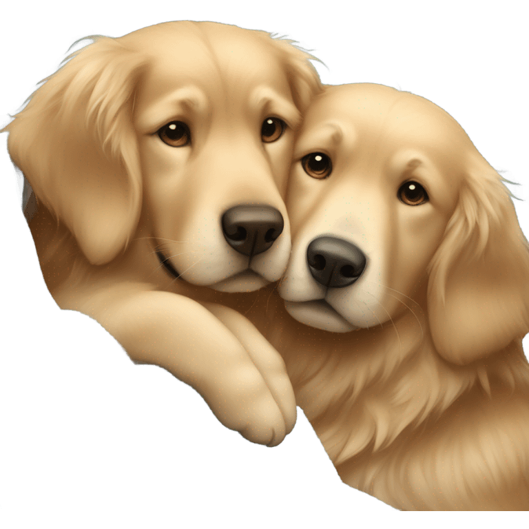 Golden retriever and girl with brown hair and blue eyes in blanket together  emoji