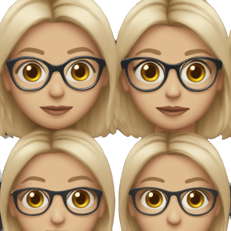 Michelle geller blue eyes wearing black glasses  emoji