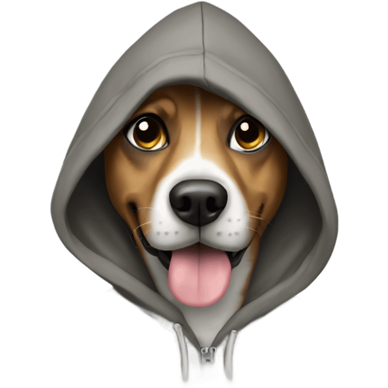 Silly dog wearing a hoodie  emoji