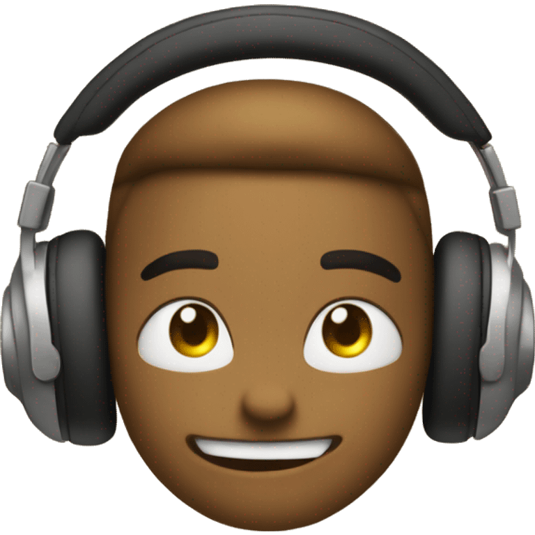 shaking up and down emoji 🙂‍↕️ with straight mouth with emoji  headphones on 🎧 emoji