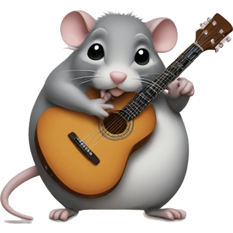 Fat rat holding a guitar emoji