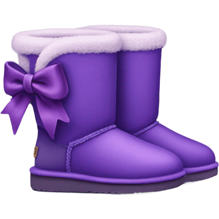 Purple UGG boots with purple bow emoji